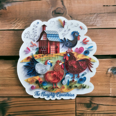 Chickens Farm Animals Sticker, Western Decal