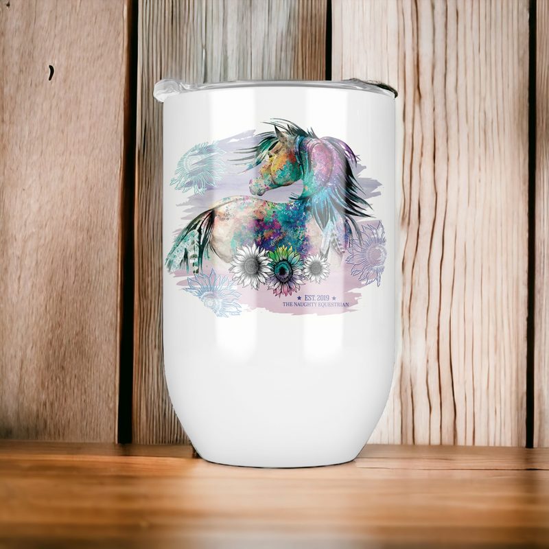 Watercolor Horse Wine Tumbler