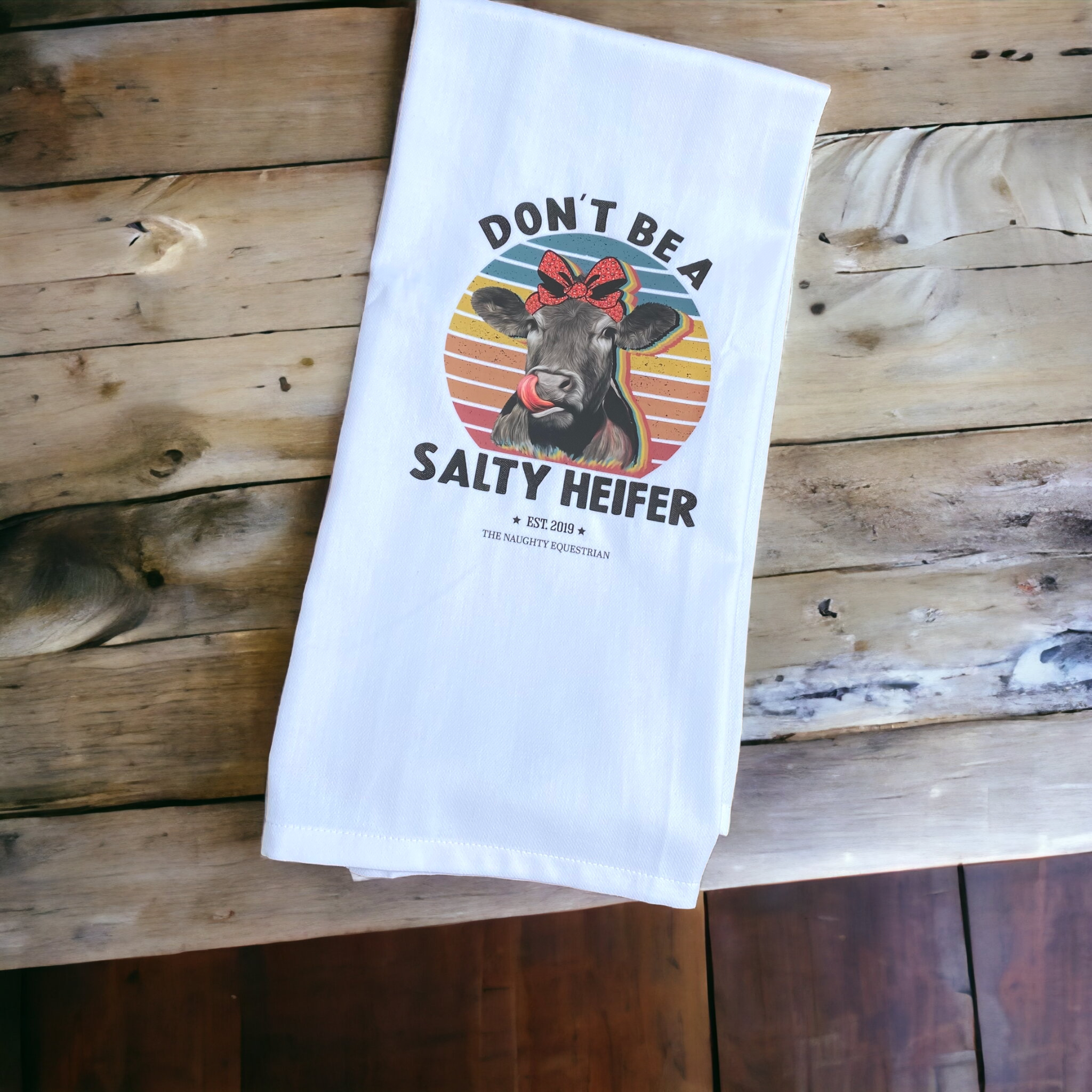 Salty Heifer Farm Animal Cotton Kitchen Tea Towel