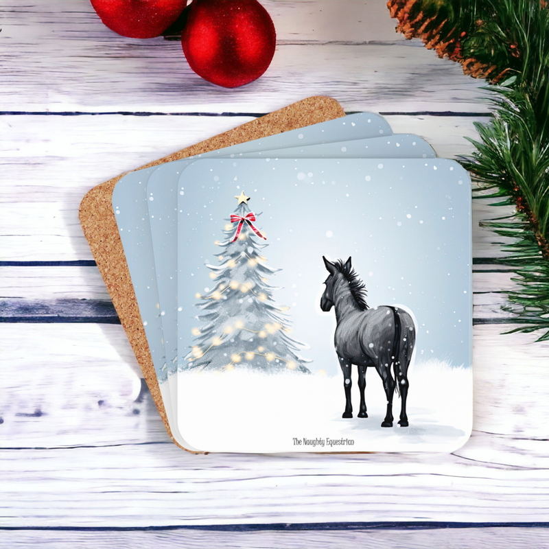 Donkey Christmas Tree Coaster Set