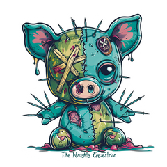 The Naughty Equestrian Pig Sticker