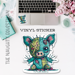 The Naughty Equestrian Pig Sticker