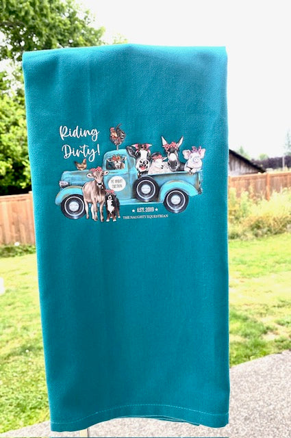The Naughty Equestrian Wholesale Boutique Supplier Riding Dirty Farm Animal Cotton Kitchen Tea Towel