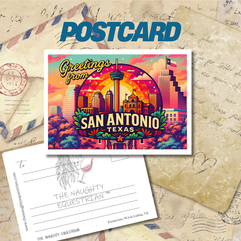 Greetings from San Antonio, Texas City Postcards, Red Truck, 5x7 Glossy Collectibles