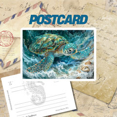 Sea Turtle Postcard, 5x7 Glossy Collectibles
