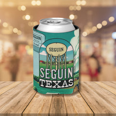 Seguin Texas Water Tower Can Cooler 12oz, City Souvenir 12oz Regular