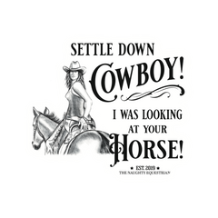 Settle Down Cowboy Sticker