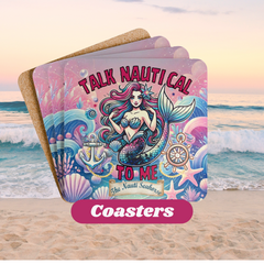 Mermaid Talk Nautical Bar Coaster