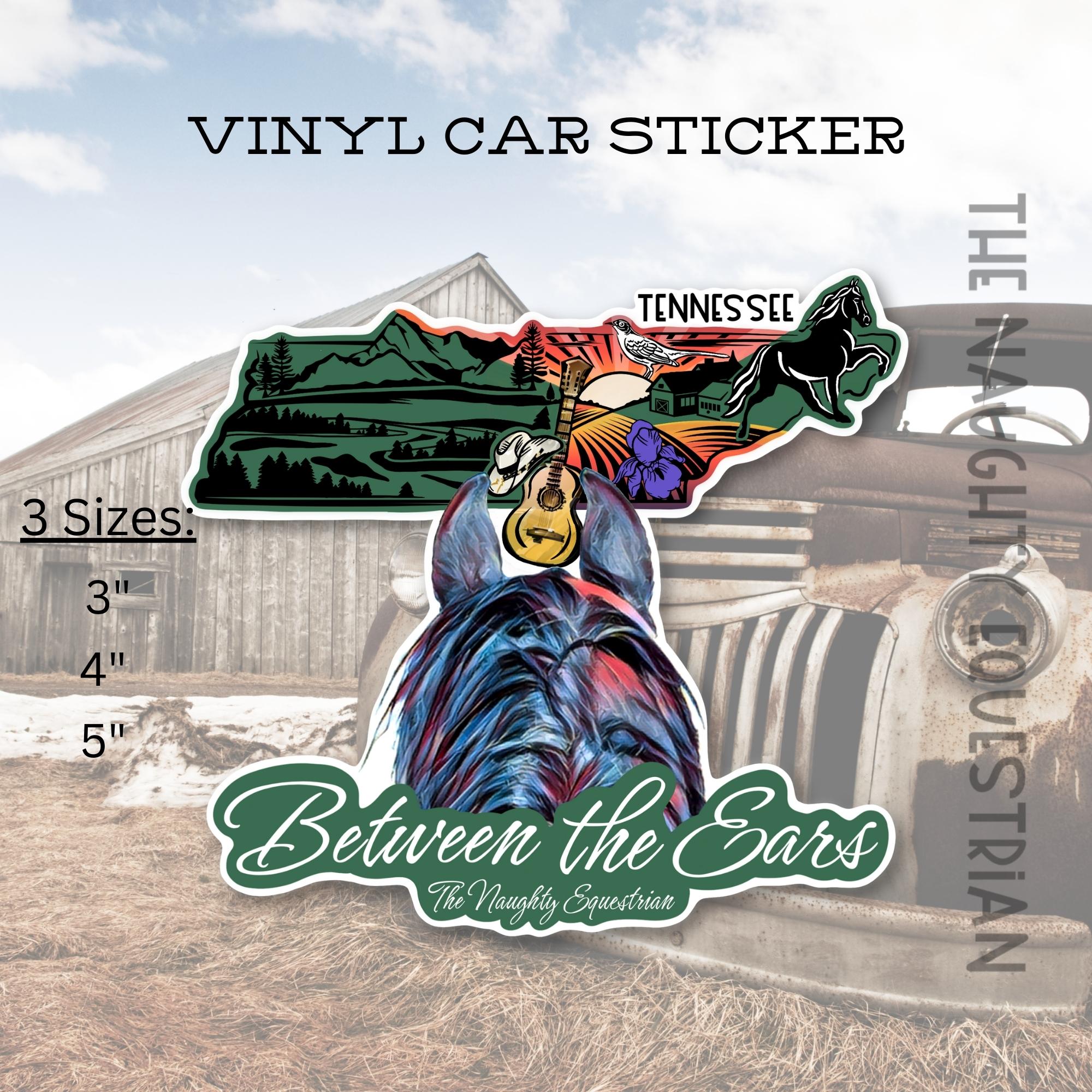 Tennessee Between the Ears Series Sticker, Vinyl Car Decal
