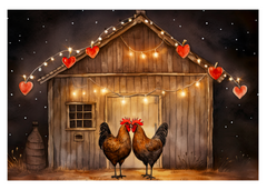 Cluckin' Love: Chickens Greeting Card