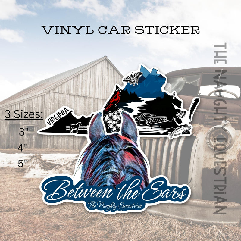 Virginia Between the Ears Series Sticker, Vinyl Car Decal