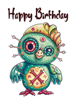 Enchanted Chickadee Birthday Cheer Greeting Card
