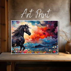 Dawn's Radiance in the Wildflower Fields Art Print