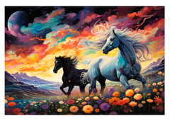 Twilight Dance in the Wildflower Valley Greeting Card