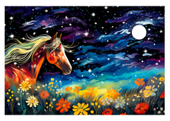 Midnight Blossom Serenade Greeting Card