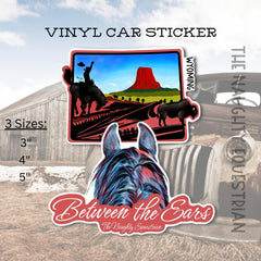 Wyoming Between the Ears Series Sticker, Vinyl Car Decal