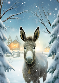 The Naughty Equestrian Wholesale Supplier Donkey Holiday Christmas Card