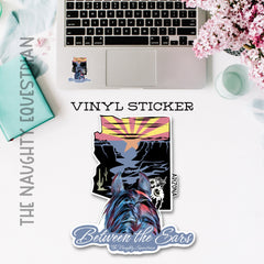 Arizona Between the Ears Series Sticker, Laptop Sticker, Western Vinyl Decal