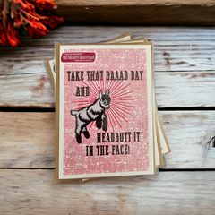 The Naughty Equestrian Baad Day Goat Farm Animal Greeting Card, Goat Birthday Card