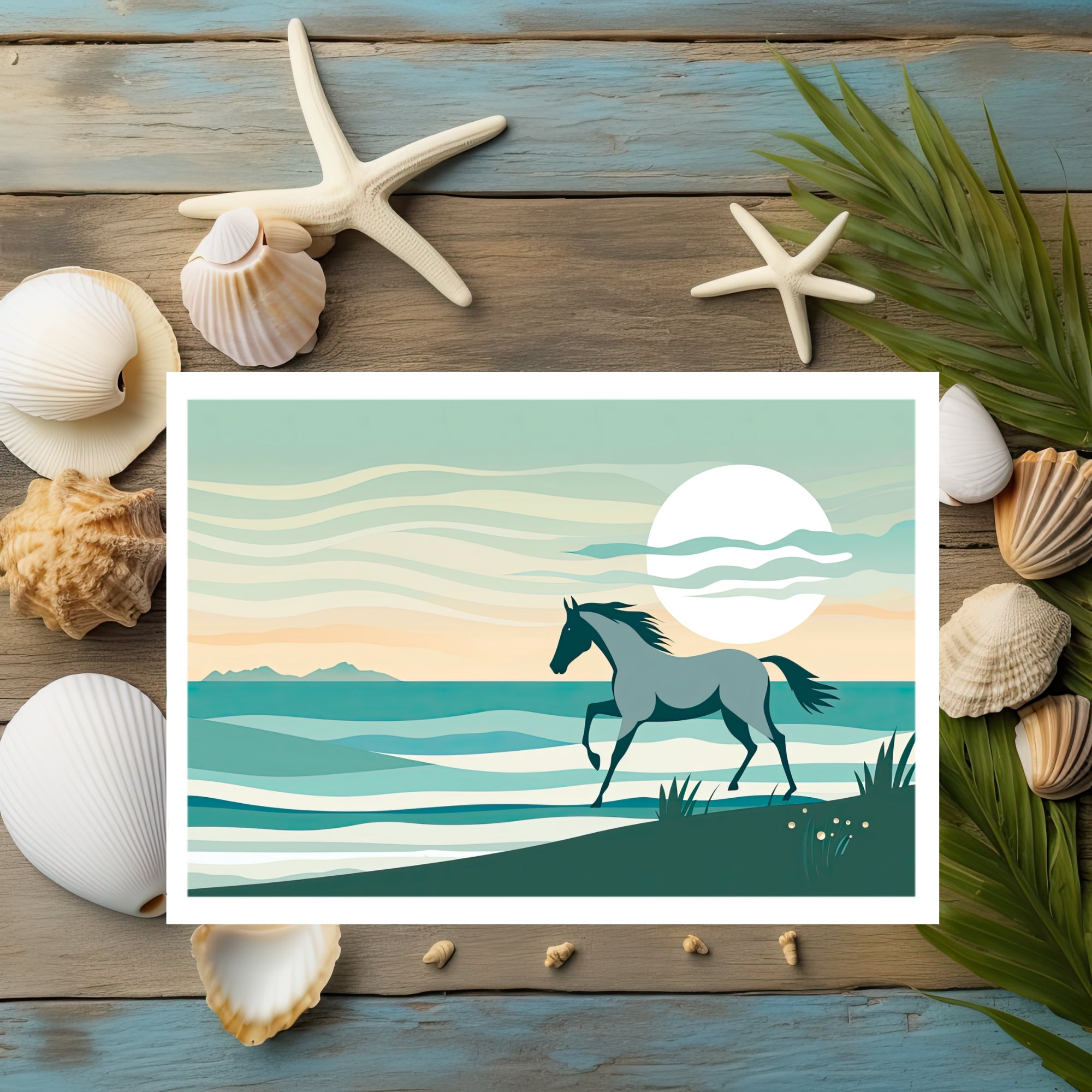 The Naughty Equestrian Wholesale Supplier Beach Day Equestrian Greeting Card