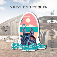 Beach Scene Between the Ears Series Sticker, Vinyl Car Decal