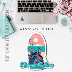 Beach Scene Between the Ears Series Sticker, Laptop Sticker, Western Vinyl Decal