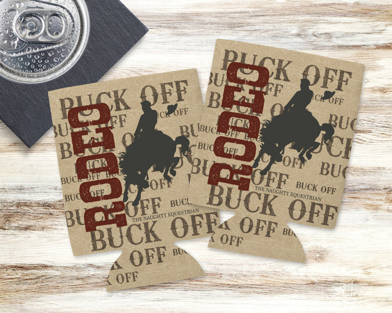Rodeo-Themed 'Buck Off' Can Cooler 12 oz Regular