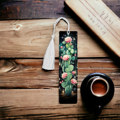 Flowering Desert Cactus Aluminum Bookmark