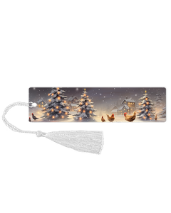 Christmas Chickens Aluminum Bookmark