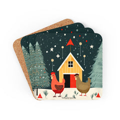 Dutch Chicken Holiday Christmas Coaster Set