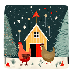 Mini Glass Magnets Festive Farmyard Christmas Magnets
