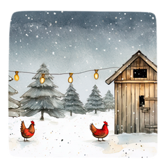 Mini Glass Magnets Festive Farmyard Christmas Magnets