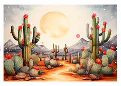 Sunny Serenity: Desert Prickly Cactus Greeting Card