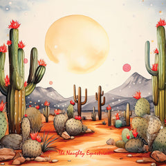 Sunny Serenity: Desert Prickly Cactus Coaster Set