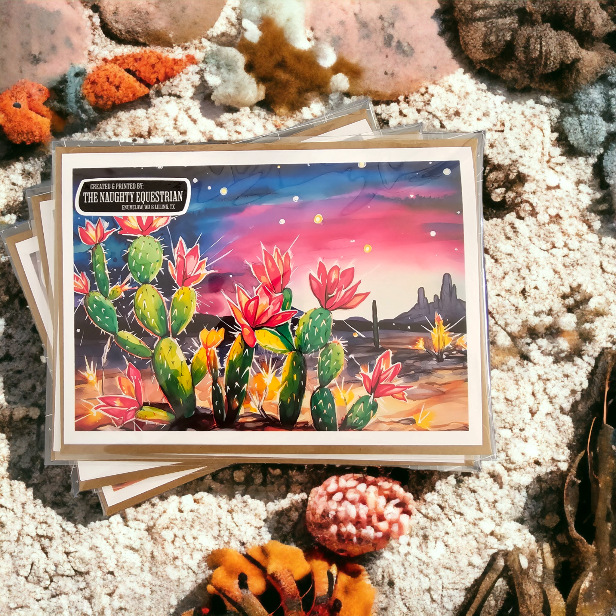 Desert At Night Greeting Card