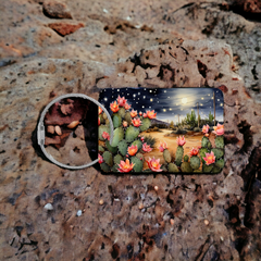 Desert Full Moon Aluminum Bag Tag for Luggage