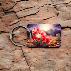 Desert Cactus Sunrise Aluminum Bag Tag for Luggage