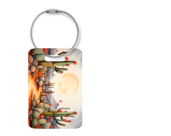 Desert Prickly Cactus Aluminum Bag Tag for Luggage