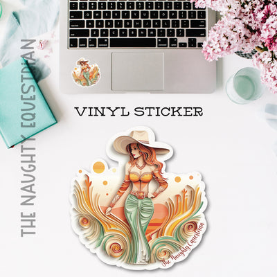 Desert Cowgirl Sticker, Western Decal