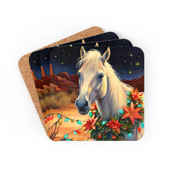 Desert Horse Holiday Christmas Coaster Set