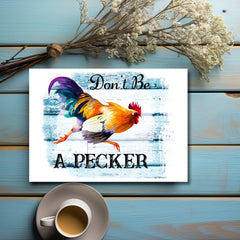 The Naughty Equestrian Wholesale Supplier Don't Be A Pecker Rooster Greeting Card