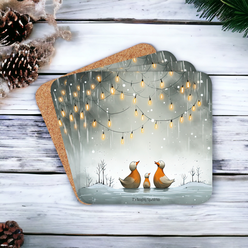 Ducks Holiday Christmas Coaster Set