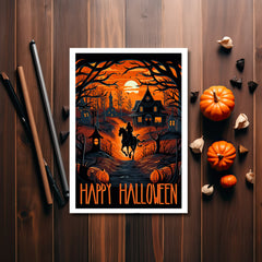 The Naughty Equestrian Wholesale Supplier Dark Horseman Halloween Greeting Card