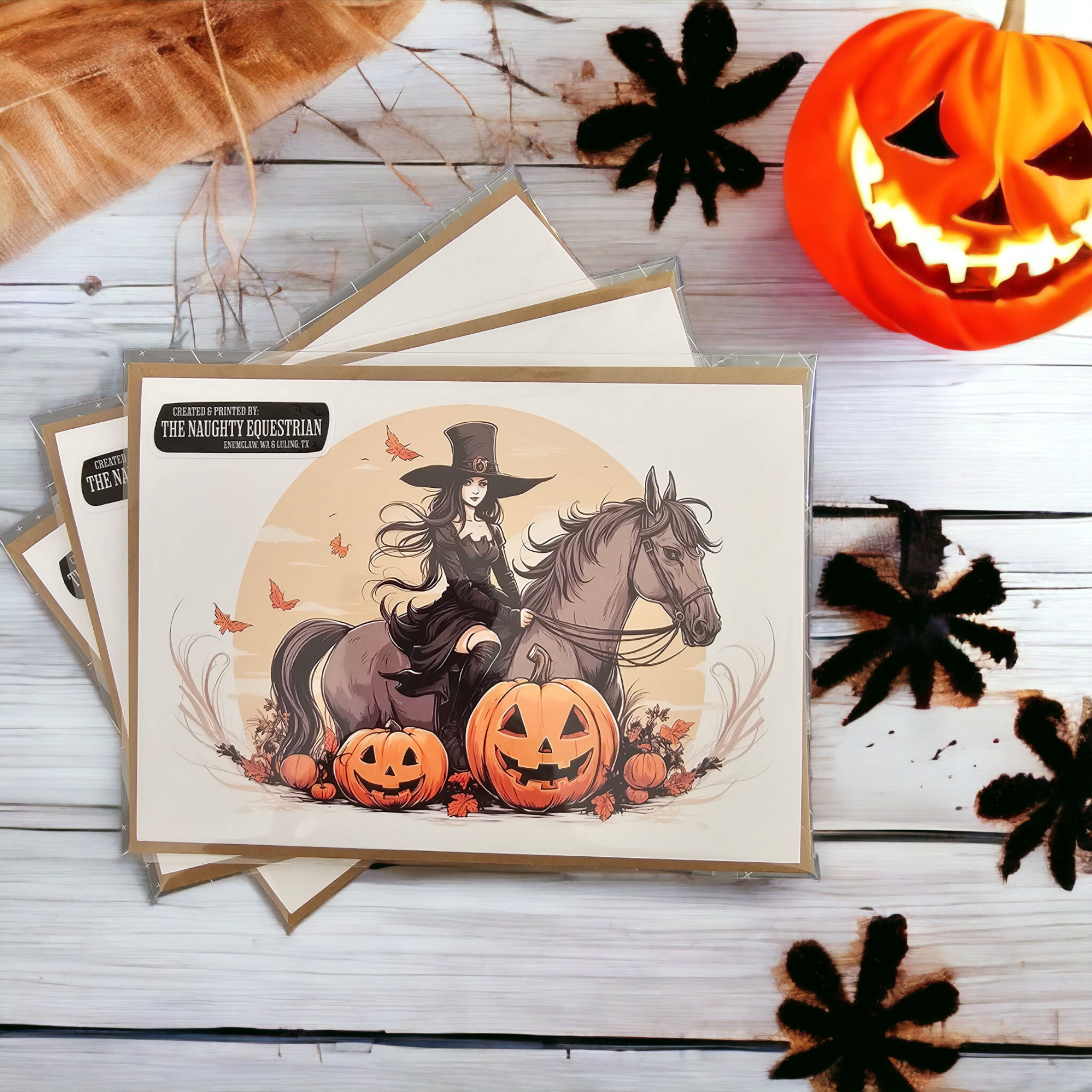 Cowgirl Witch Halloween Greeting Card