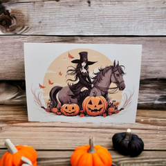 Cowgirl Witch Halloween Greeting Card