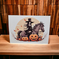 Cowgirl Witch Halloween Greeting Card