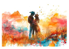 Western wedding, anniversary card, country western, country wedding, western bride, greeting card, wedding invitation, wedding invite, wedding anniversary, western watercolor card, wedding stationary, cowboy wedding, cowgirl wedding, barn wedding