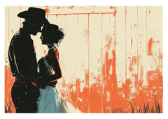 Western wedding, anniversary card, country western, country wedding, western bride, greeting card, wedding invitation, wedding invite, wedding anniversary, western watercolor card, wedding stationary, cowboy wedding, cowgirl wedding, barn wedding