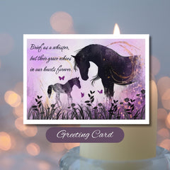 Equine Sympathy Card: Loss of Foal, Echoes of Grace
