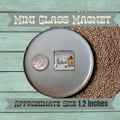 Festive Farmyard Glass Magnets: Christmas Animal Set of 6